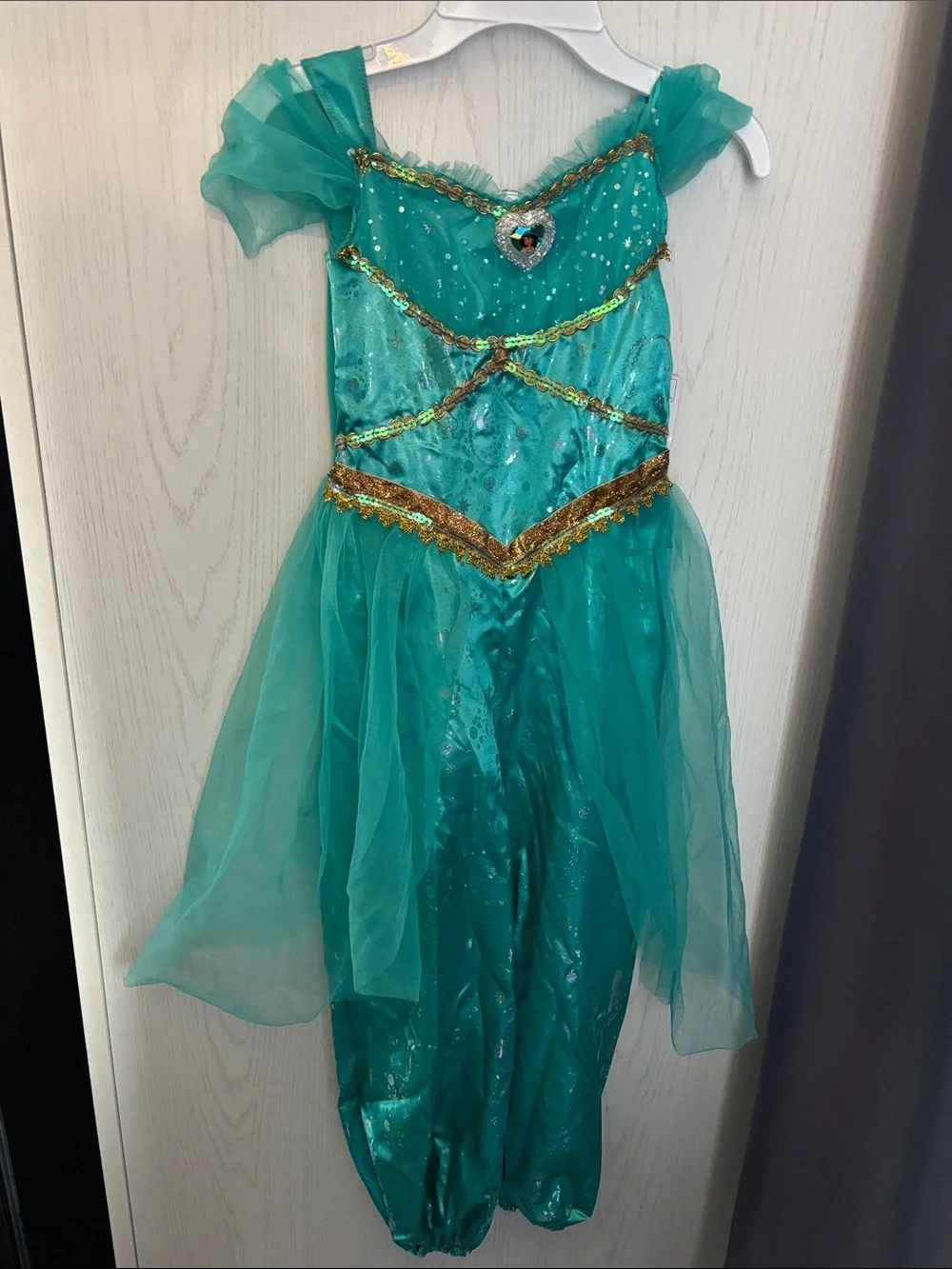Princess Jasmine Halloween Costume 4/6 Disney Aladdin Jumpsuit Girls